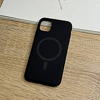 Чохол для iPhone 11 з MagSafe, чорний матовий силікон з м якою підкладкою Silicone Case