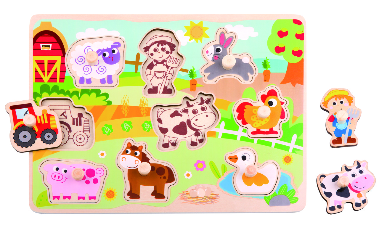 Рамка вкладиш Ферма дерев'яна Tooky Toy, фото 1