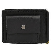 Затискач із монетницею шкіряний чорна Наппа GA-hold2-3md TARWA