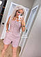 Жіночий костюм короткі шорти та топ із відкритими плечима на ґудзиках (р. 42-48) 90KO3862Е, фото 4