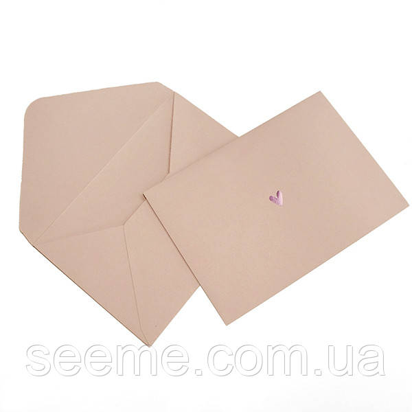 Конверт 162x113 мм з тисненням, колір тілесно-рожевий (cipria rose), КОМПЛЕКТ 10 шт., фото 1