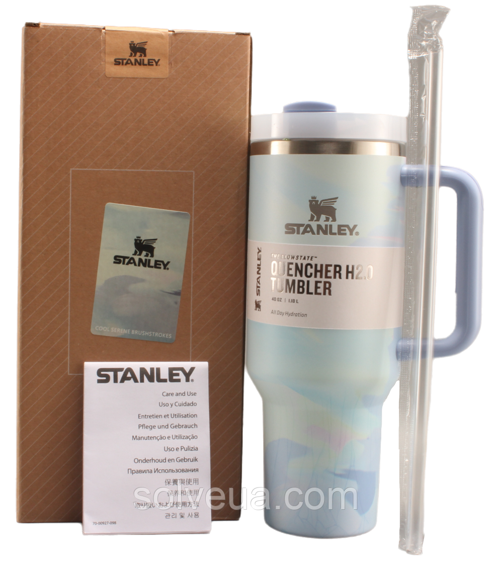Термос термочашка Stanley Quencher H2.0 Tumbler з нержавіючої сталі Cool Serene 1,18 л KT6007850 - B5-Уцінка, фото 1