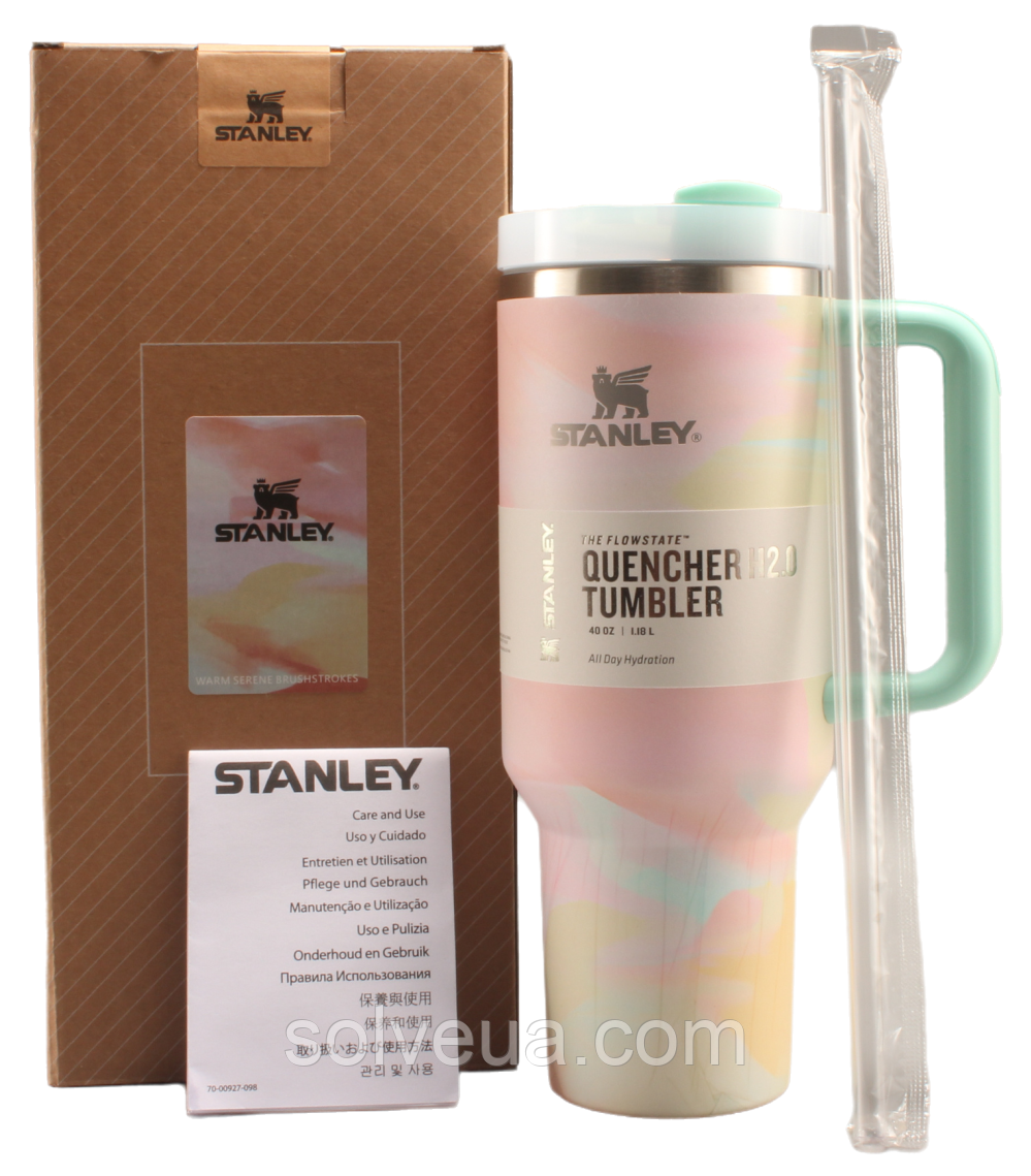 Термос термочашка Stanley Quencher H2.0 Tumbler з нержавіючої сталі Warm Serene 1,18 л KT6007851 - B1-Уцінка, фото 1