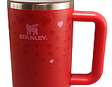 Термос термочашка Stanley Quencher H2.0 Tumbler з нержавіючої сталі 1,18 л Red Hearts KT6007853 solve, фото 2