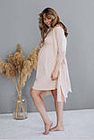 Комплект халат + нічна сорочка для вагітних та годування, бежевий, фото 9