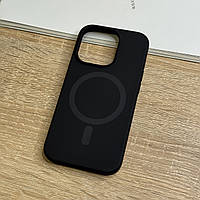 Чохол для iPhone 14 Pro з MagSafe, чорний матовий силікон з м якою підкладкою Silicone Case