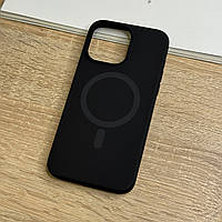 Чохол для iPhone 14 Pro Max з MagSafe, чорний матовий силікон з м якою підкладкою Silicone Case