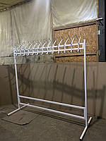 Підлогова стійка вішалка на дві сторони з гачками для роздягальні та кафе