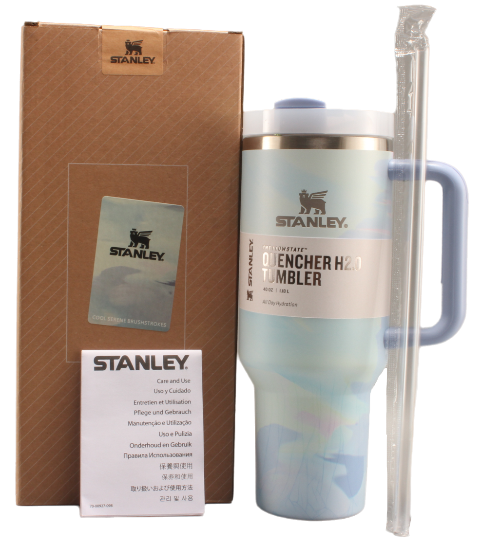 Термос термочашка Stanley Quencher H2.0 Tumbler з нержавіючої сталі Cool Serene 1,18 л KT6007850 peremogaua, фото 1