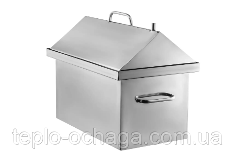 Коптильня гарячого копчення "L" неіржавка сталь 1.5 мм, 2 яруси та 3 гачки + подарунок