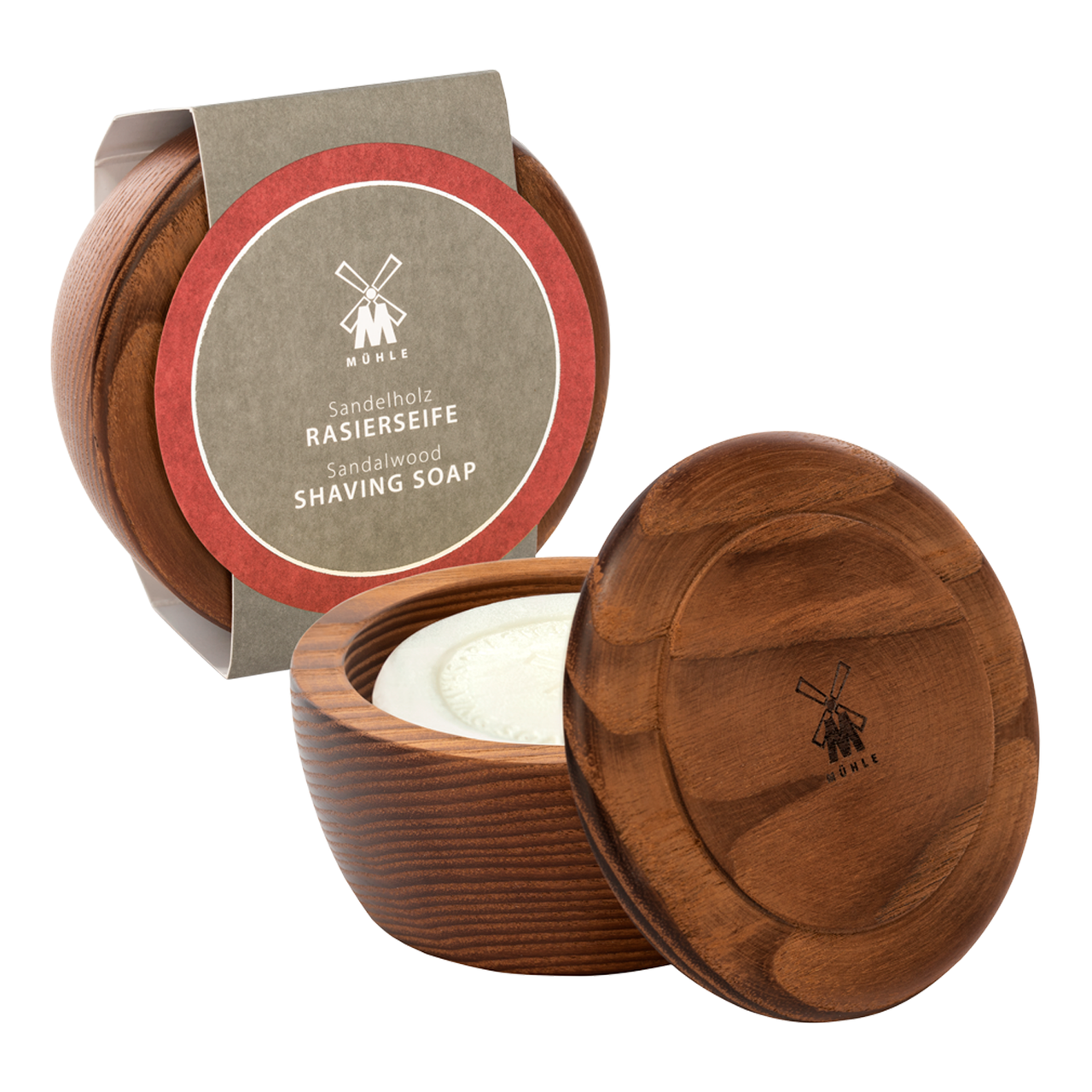 Мило для гоління Muehle в дерев'яній чаші Сандалове дерево 65гр, фото 1