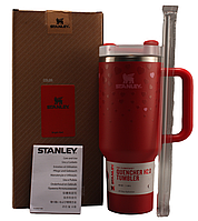 Термос термочашка Stanley Quencher H2.0 Tumbler з нержавіючої сталі 1,18 л Red Hearts KT6007853 solve