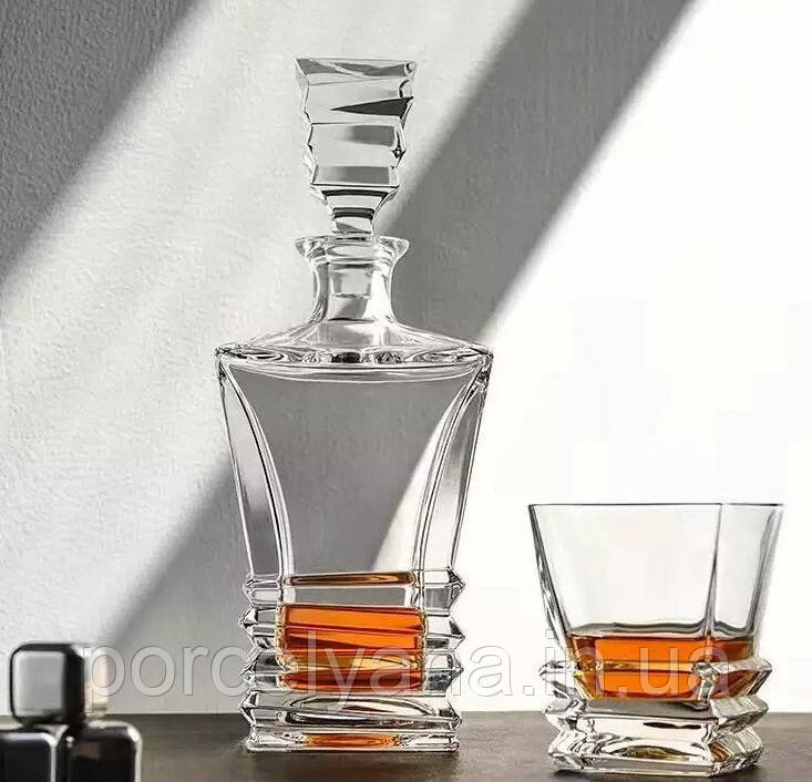 Bohemia Crystal набір для віскі графін + 6 склянок колекція Rocky, фото 1
