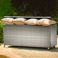 Сундук для подушок, колір венге, 160 x 70 x 95 см, сірий колір