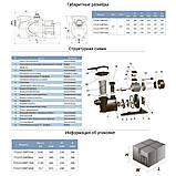 Насос для басейну 1.1 кВт Hmax 15.2 м Qmax 350 л/хв LEO XKP1104 (772225) riven, фото 2