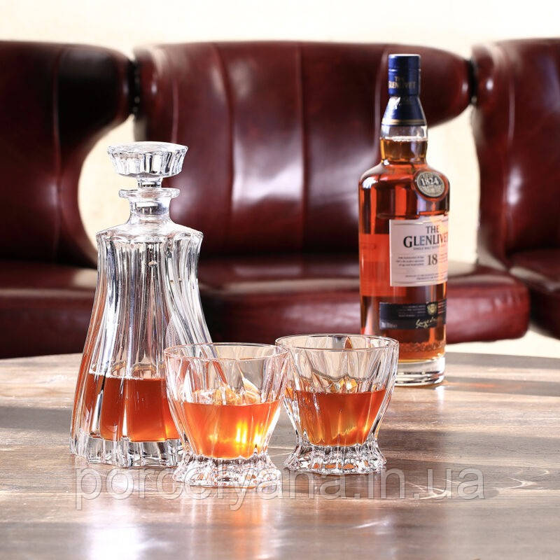 Bohemia Crystal набір для віскі графін + 6 склянок колекція Plantica, фото 1