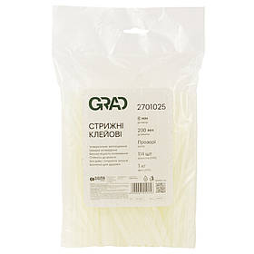 Стрижні клейові Ø8×200мм 1кг (прозорі) GRAD (2701025) riven