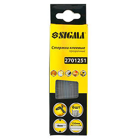 Стрижні клейові Ø8×150 мм 6 шт (прозорі) SIGMA (2701251) riven