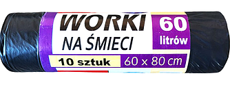 Пакет для сміття Toppack LD 60 л 10 шт чорний 60*80см