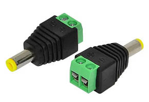 Штекер 5,5/2,1 (жовтий) з клемною колодкою роз'єм