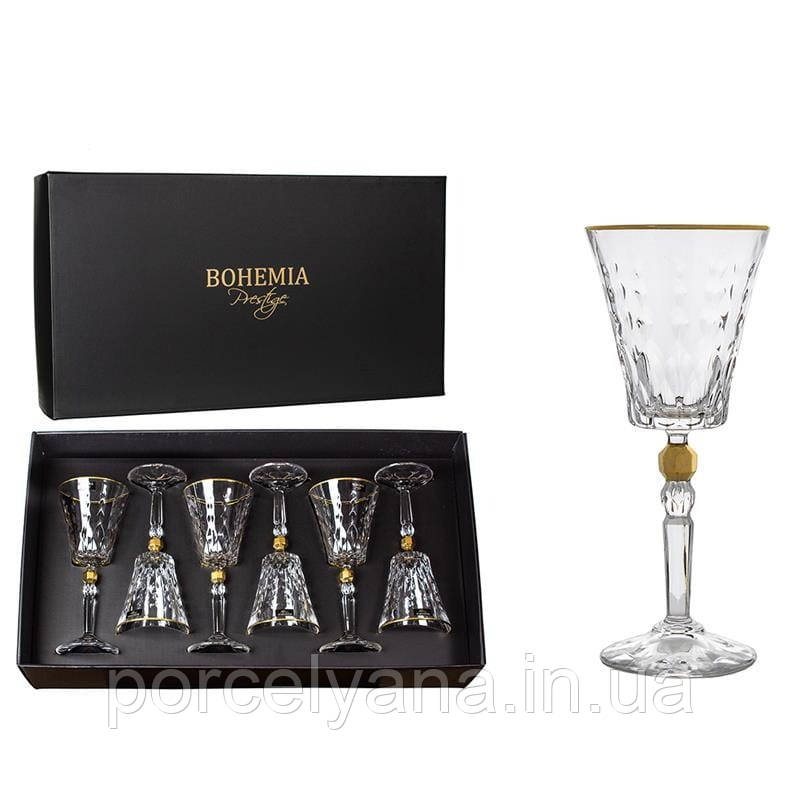 Келихи для вина 260 мл Bohemia Conte Gold Bohemia Prestige 6 шт, фото 1