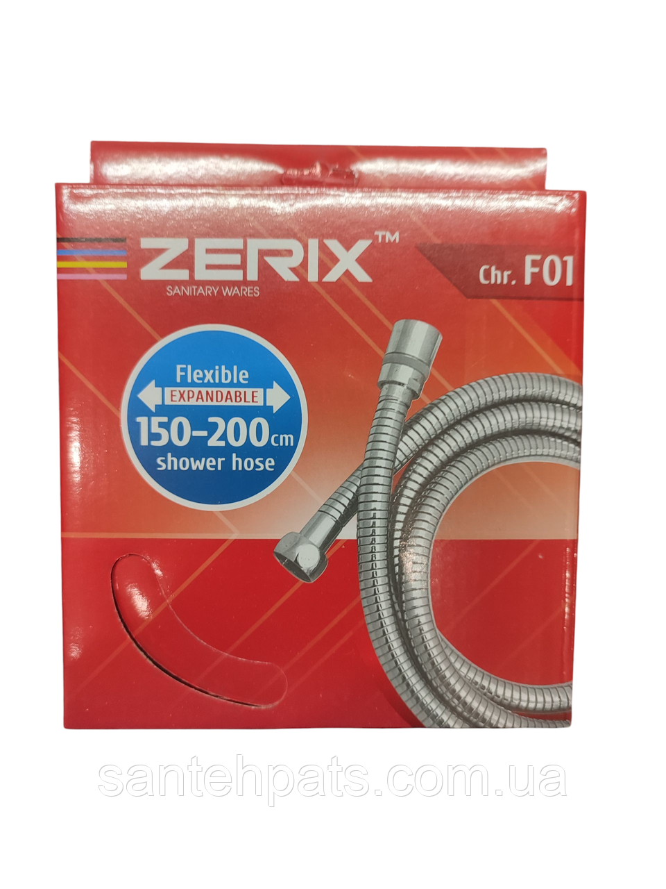 Шланг душу Zerix F01 розтяжний 150-200, фото 1