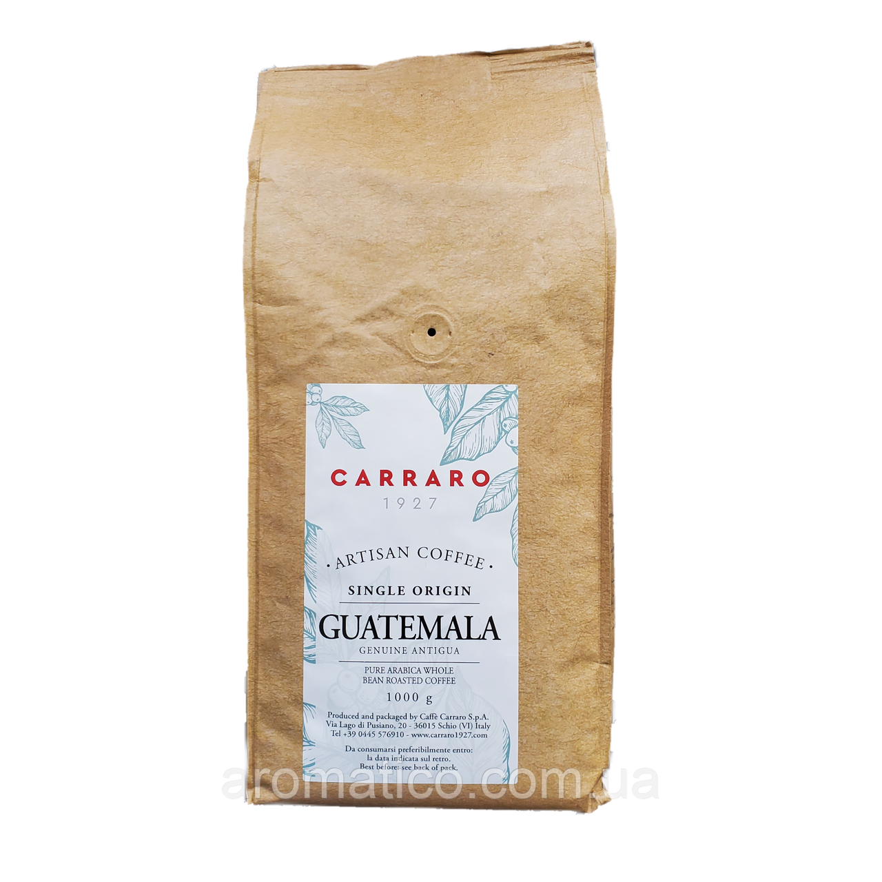 Кава в зернах Carraro Guatemala Antigua 100% арабіка, фото 1