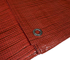 Тент 80 г/м2 5м*8м двокольоровий зелено-помаранчевий тент будівельний, фото 3