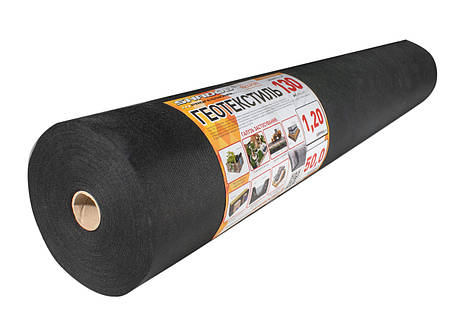 Геотекстиль (130 г/м2) 1.2*50 чорний геотекстиль садовий, фото 1