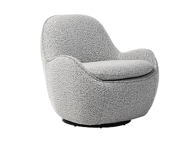 Крісло поворотне Каллісто букле сірий ТМ Vetro Mebel