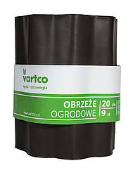 Бордюрна стрічка 20 см 9 метрів коричнева VARTCO (Польща) пластикова