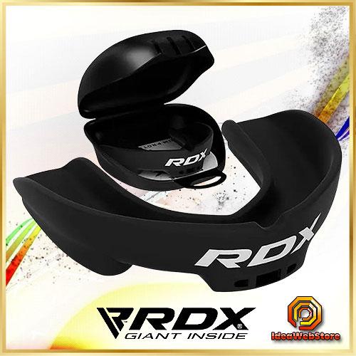 Капа боксерська для боксу ММА та єдиноборств Капа RDX 3w чорного кольору доросла однощелепна з футляром для зберігання, фото 1