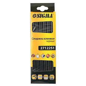 Стрижні клейові Ø11.2×200мм 6 шт (чорні) SIGMA (2712251) riven