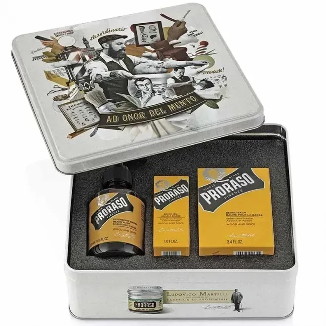 Набір Для Бороди Proraso Metal Box Beard Care Wood & Spice Gift Set