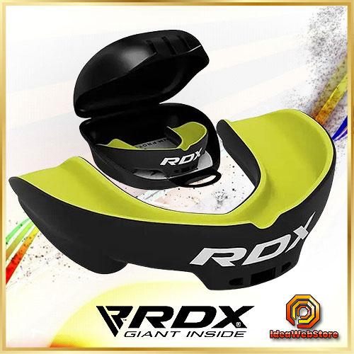 Капа боксерська для боксу ММА та єдиноборств Капа RDX 3w зеленого кольору доросла однощелепна з футляром для зберігання, фото 1