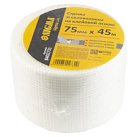 Стрічка склотканина на клейовій основі 75 мм×45м SIGMA (8402731) riven