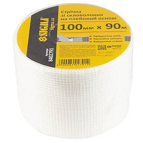 Стрічка склотканина на клейовій основі 100 мм×90м SIGMA (8402791) riven