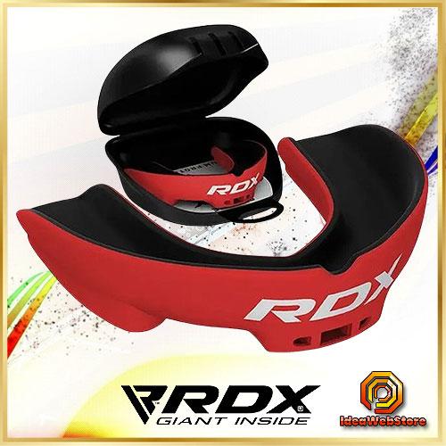 Капа боксерська для боксу ММА та єдиноборств Капа RDX 3w червоного кольору доросла однощелепна з футляром для зберігання