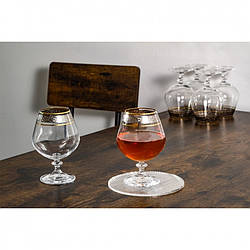 Келихи 400 мл 6 шт для бренді Bohemia Angela платина