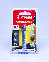 Зенківки RapidE RED POINT КОБАЛЬТОВІ конічні по металу на 3 різці, кут 90 градусів