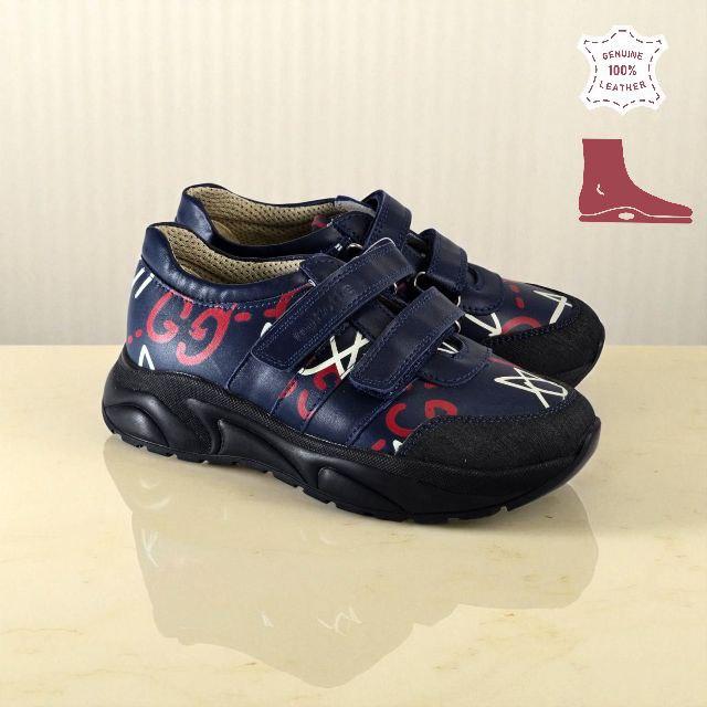 Дитячі сині ортопедичні кросівки на липучках з супінатором і фіксуючим задником 30 р, фото 1