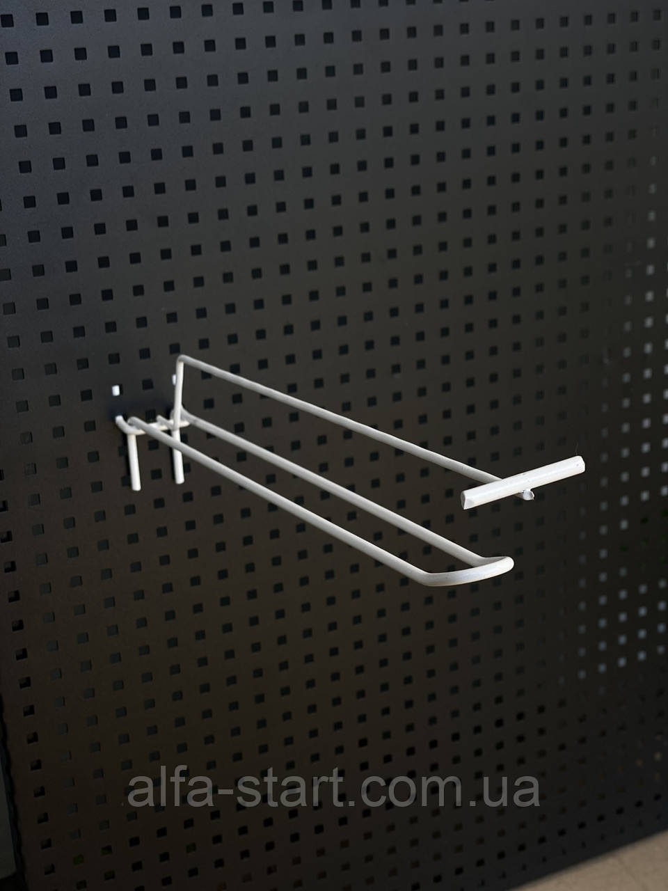 Подвійний гачок 30см із тримачем для цінника на перфорацію, фото 1