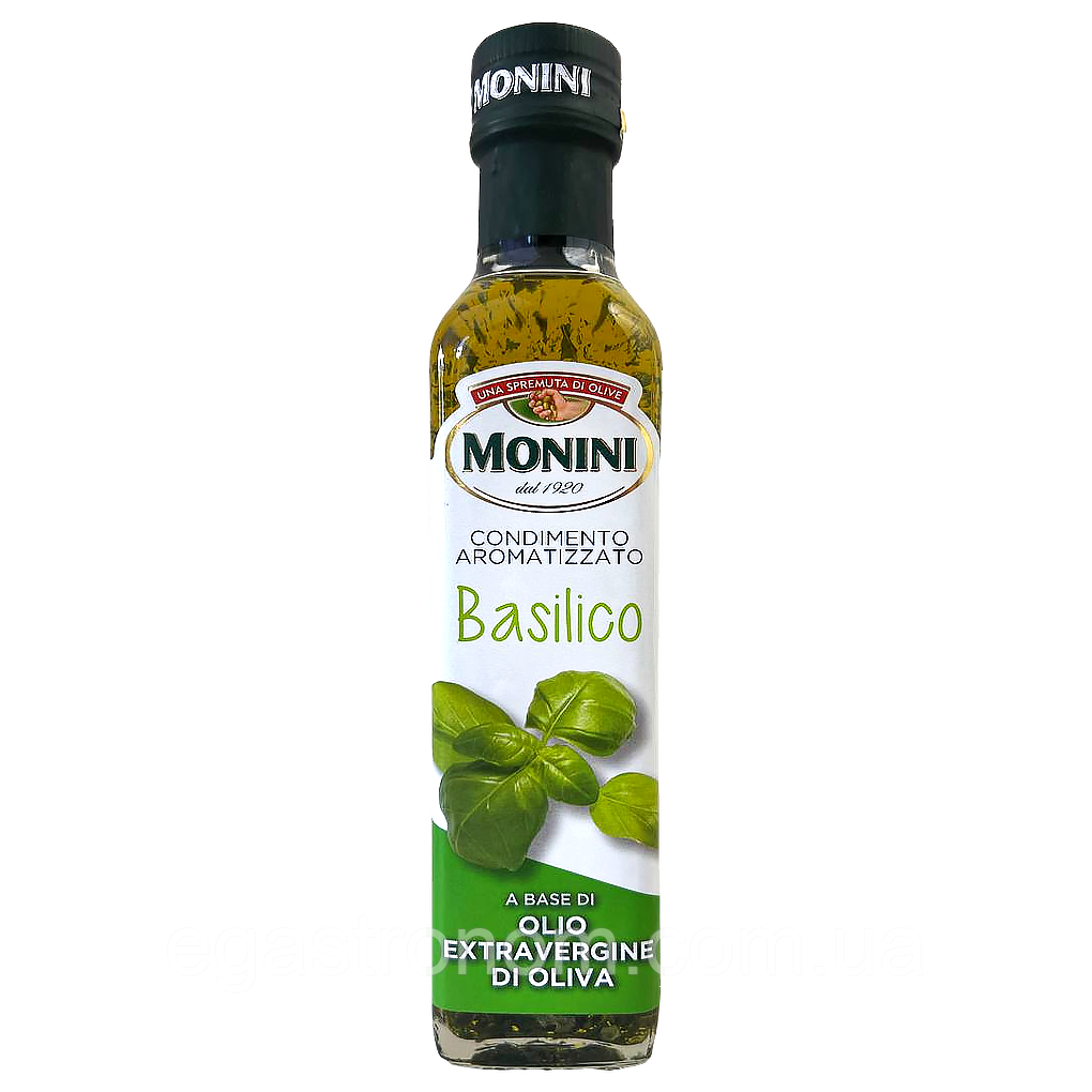 Олія оливкова з базиліком Моніні Monini 250ml 6шт/ящ (Код: 00-00017987), фото 1