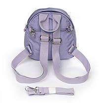 Рюкзак міський жіночий фіолетовий маленький тканинний текстильний одне відділення та кишені на блискавках Jielshi 525-02, фото 4