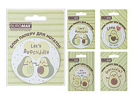 Папір для нотаток з клейким шаром  Buromax Авокадо 70х70 мм, 30 аркушів