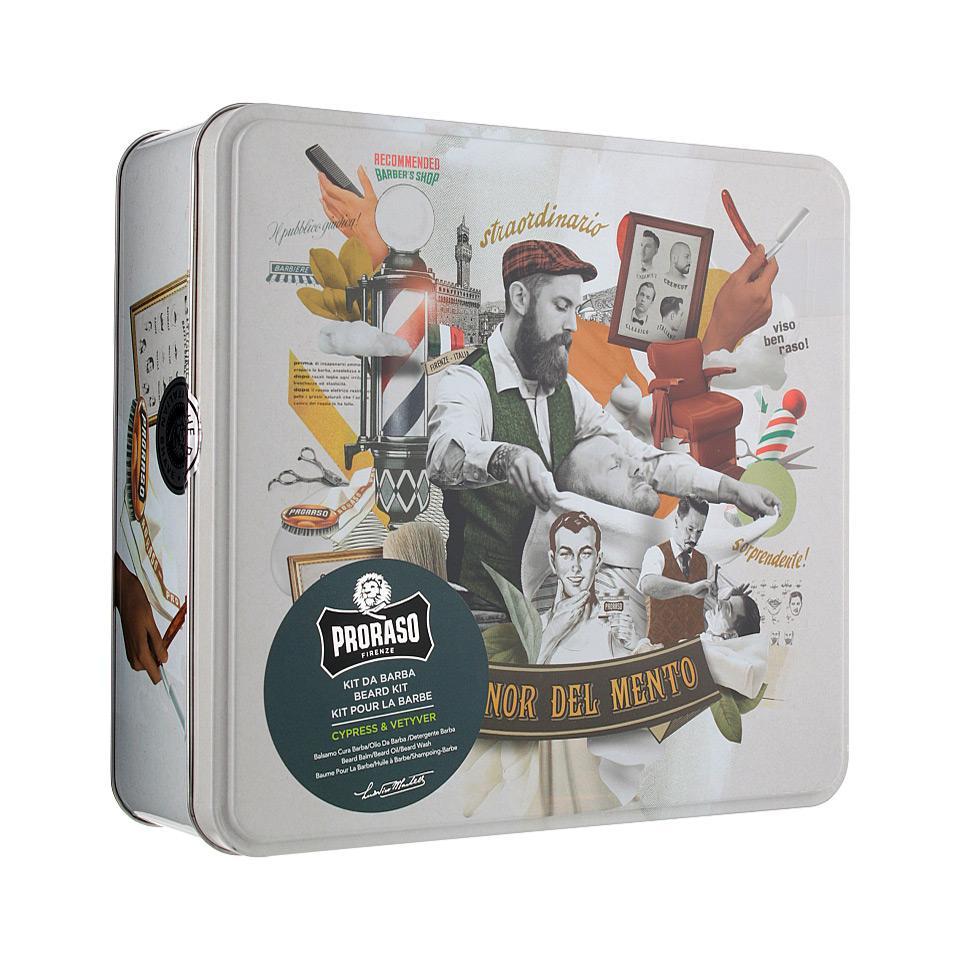 Набір для догляду за бородою Proraso Metal Box Beard Care Cypress & Vetyver