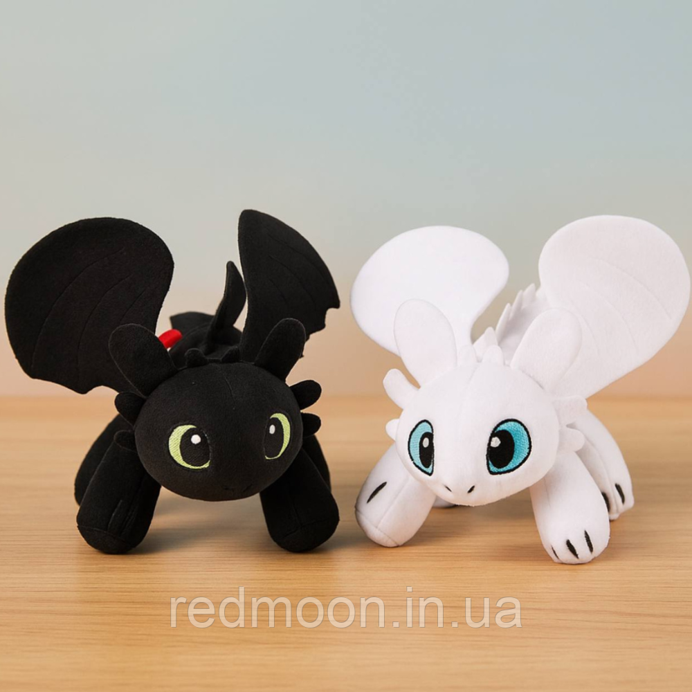 Іграшка дракон Беззубик + Денна Фурія (22см) / М'яка іграшка Беззубик в машину / Іграшка для автомобіля, фото 1