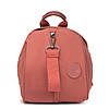 Рюкзак міський жіночий помаранчевий маленький тканинний текстильний одне відділення та кишені на блискавках Jielshi 525-02, фото 6