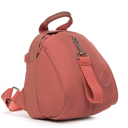 Рюкзак міський жіночий помаранчевий маленький тканинний текстильний одне відділення та кишені на блискавках Jielshi 525-02, фото 1