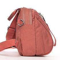 Рюкзак міський жіночий помаранчевий маленький тканинний текстильний одне відділення та кишені на блискавках Jielshi 525-02, фото 2